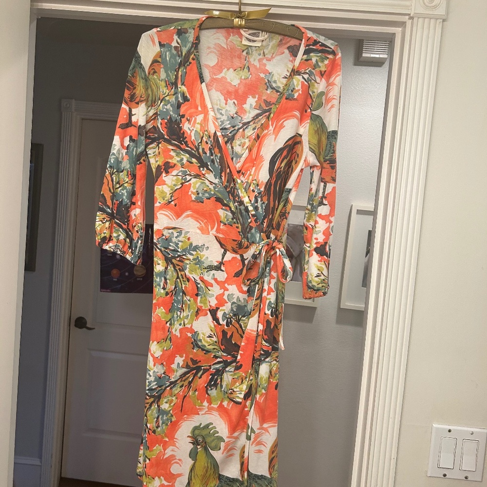 Lilka Anthropologie Rooster wrap dress, robe, cover up